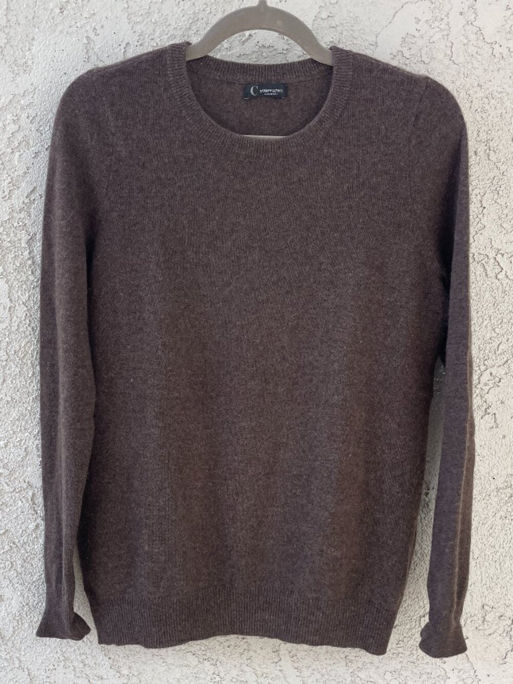 C by Bloomingdales Cashmere Sweater Womens M Brown Crewneck Pullover Soft Knit